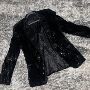 ASOS black sequin suit